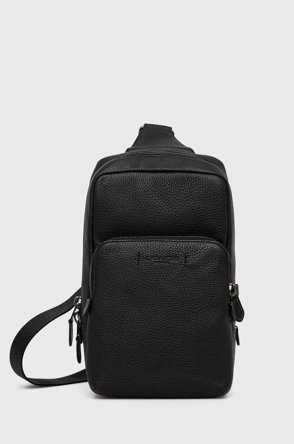 Coach Usnjena torbica za okoli pasu Coach moški, črna barva