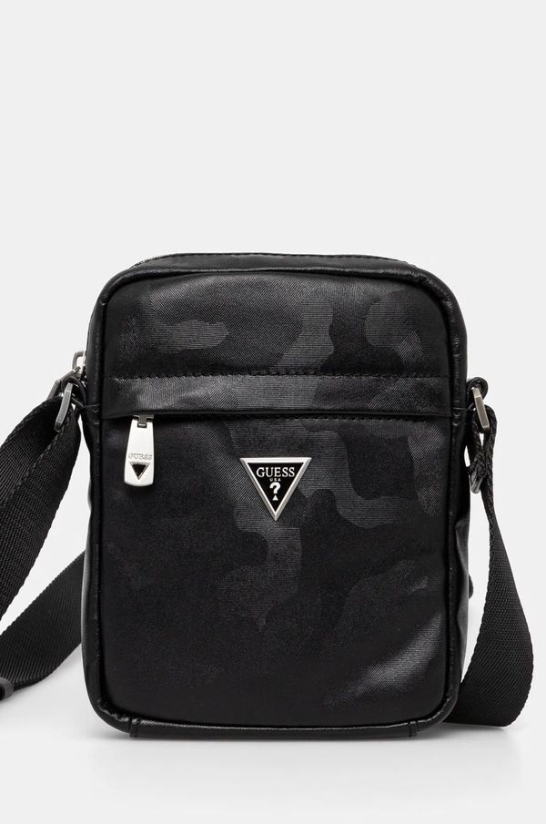 Guess Usnjena torbica za okoli pasu Guess VENEZIA črna barva, HMVECL P4493