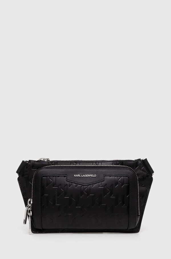 Karl Lagerfeld Usnjena torbica za okoli pasu Karl Lagerfeld črna barva, 245M3009