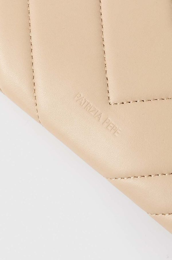 Patrizia Pepe Usnjena večerna torbica Patrizia Pepe rjava barva