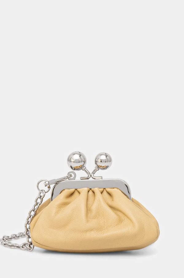 Weekend Max Mara Usnjena večerna torbica Weekend Max Mara bež barva, 2515721014600