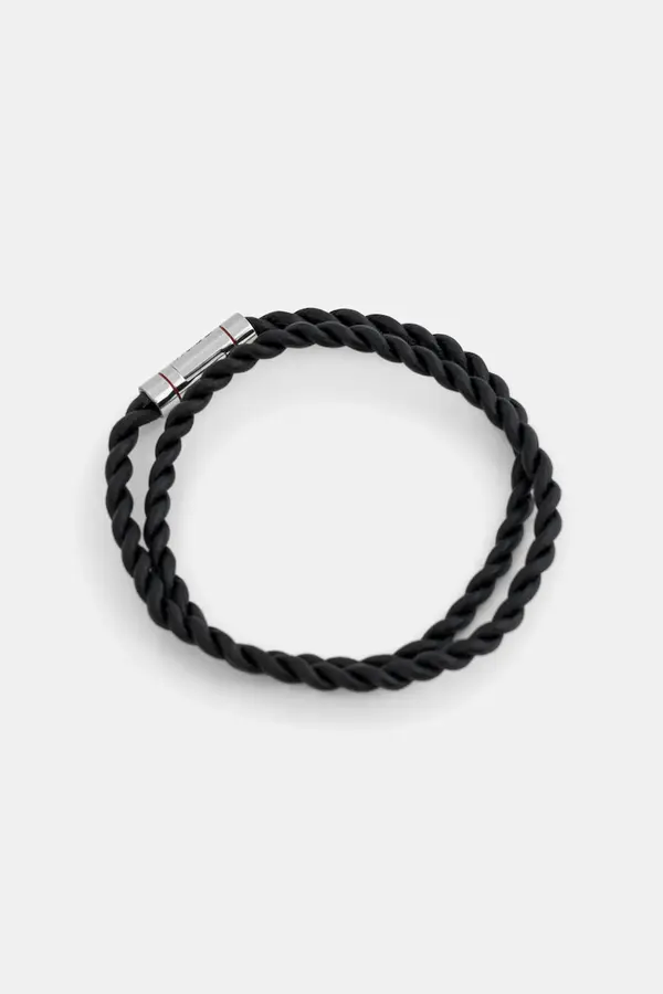 HUGO Usnjena zapestnica HUGO E-DOUBLEBRAID4-BRA