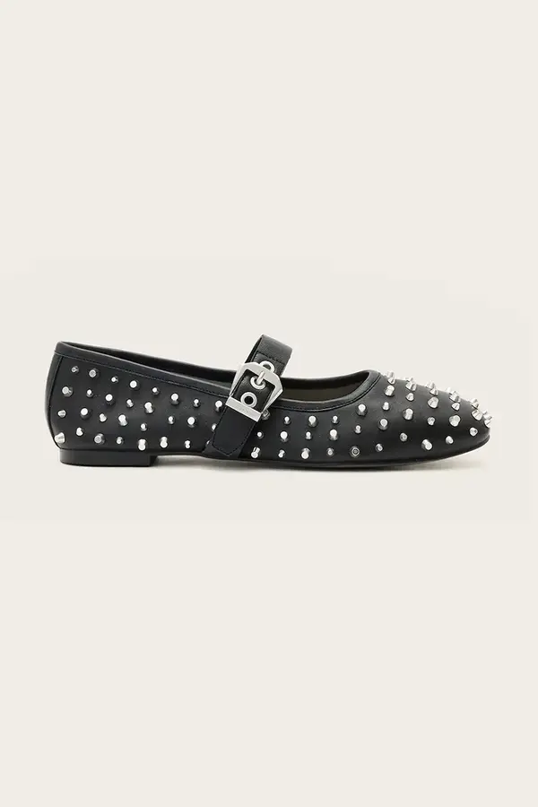 AllSaints Usnjene balerinke AllSaints HOLLY STUD SHOE