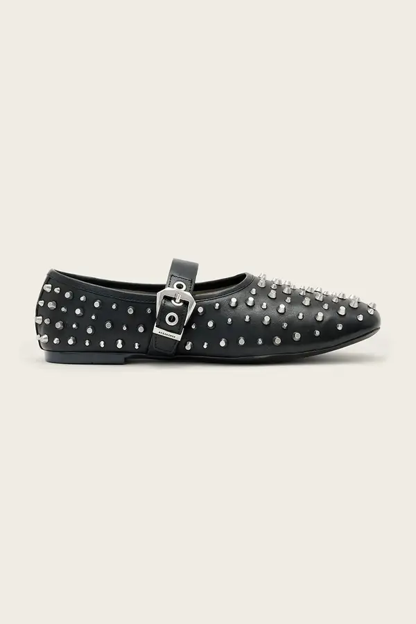 AllSaints Usnjene balerinke AllSaints Sabine Stud Shoe