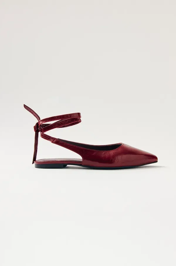Alohas Usnjene balerinke Alohas Ribbon bordo barva, S100773-01