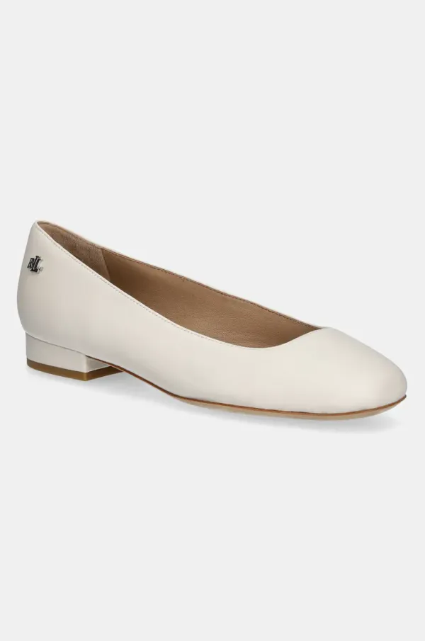 Lauren Ralph Lauren Usnjene balerinke Lauren Ralph Lauren Emellie Bllt bež barva, 802970534003