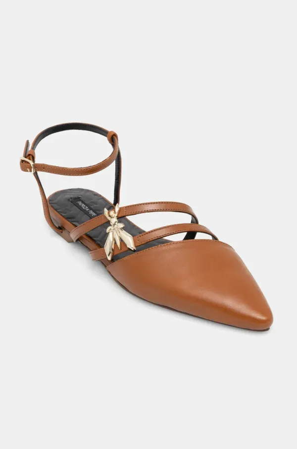 Patrizia Pepe Usnjene balerinke Patrizia Pepe rjava barva, 8Z0100 L048 B815