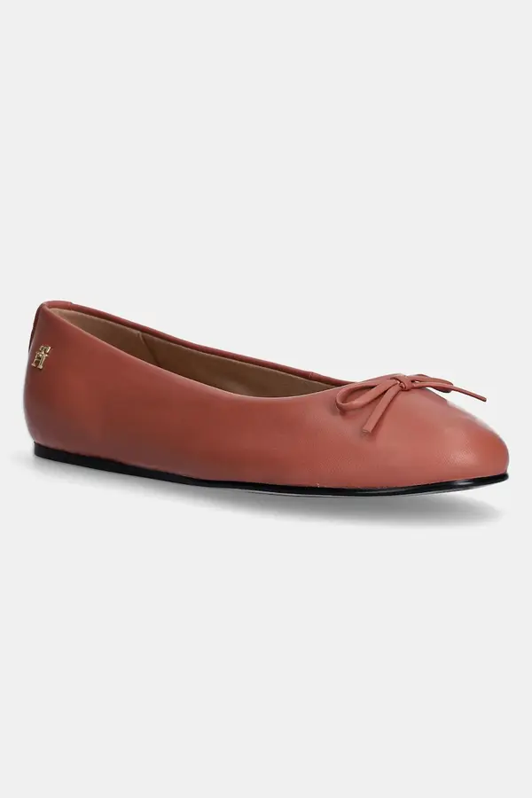 Tommy Hilfiger Usnjene balerinke Tommy Hilfiger BALLERINA LEATHER FLAT BOW