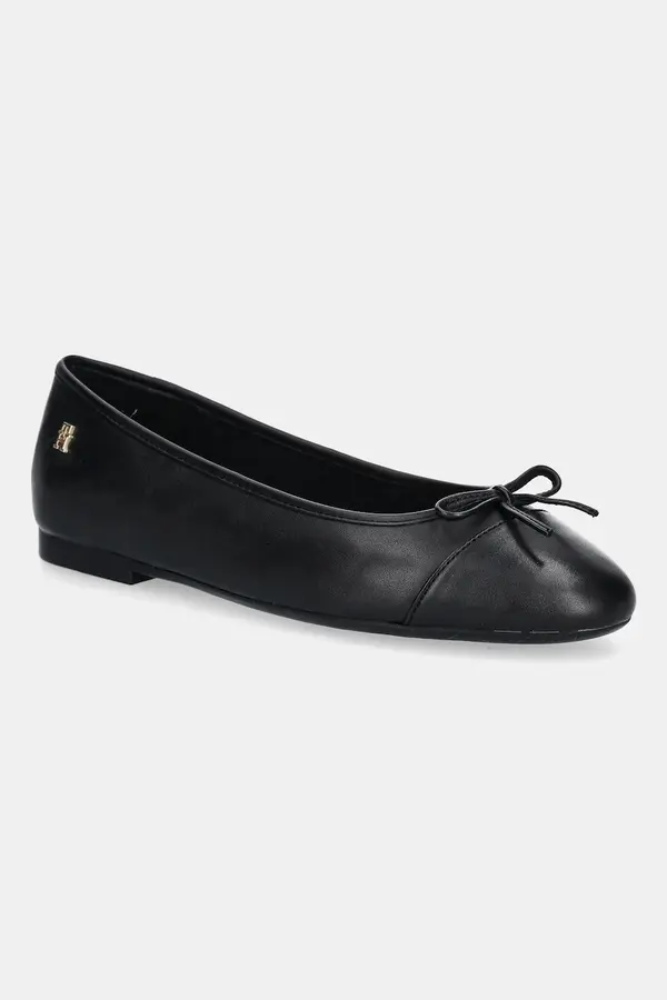 Tommy Hilfiger Usnjene balerinke Tommy Hilfiger TOE CAP LEATHER BALLERINA