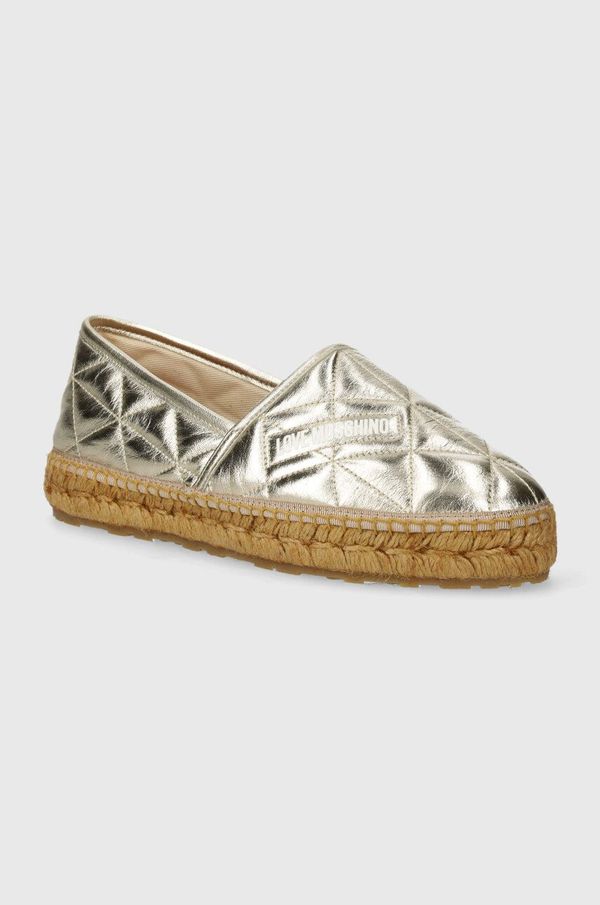 Love Moschino Usnjene espadrile Love Moschino zlata barva, JA10582G0IIF0900