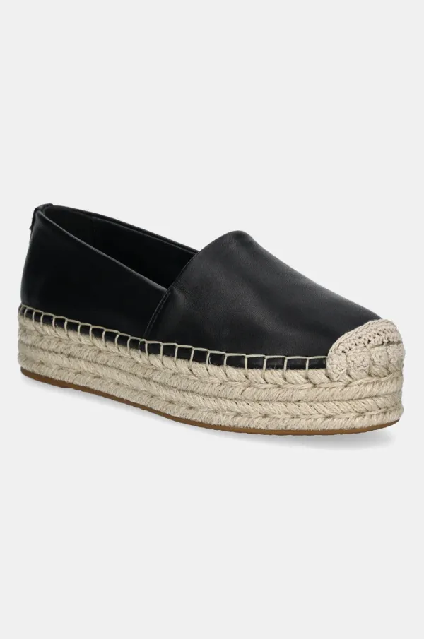 MICHAEL Michael Kors Usnjene espadrile MICHAEL Michael Kors Lynn črna barva, 40S5LYFP1L.001