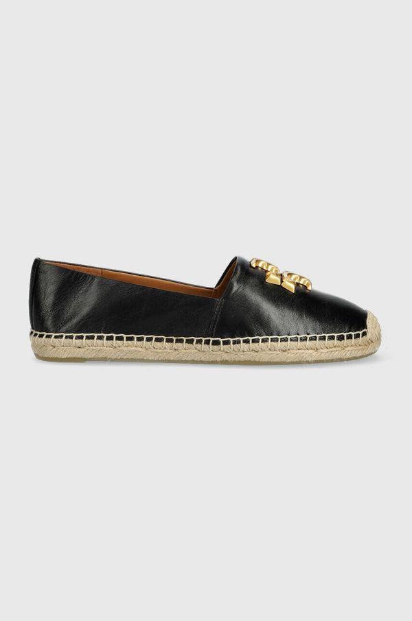 Tory Burch Usnjene espadrile Tory Burch Eleanor Espadrille črna barva, 86567