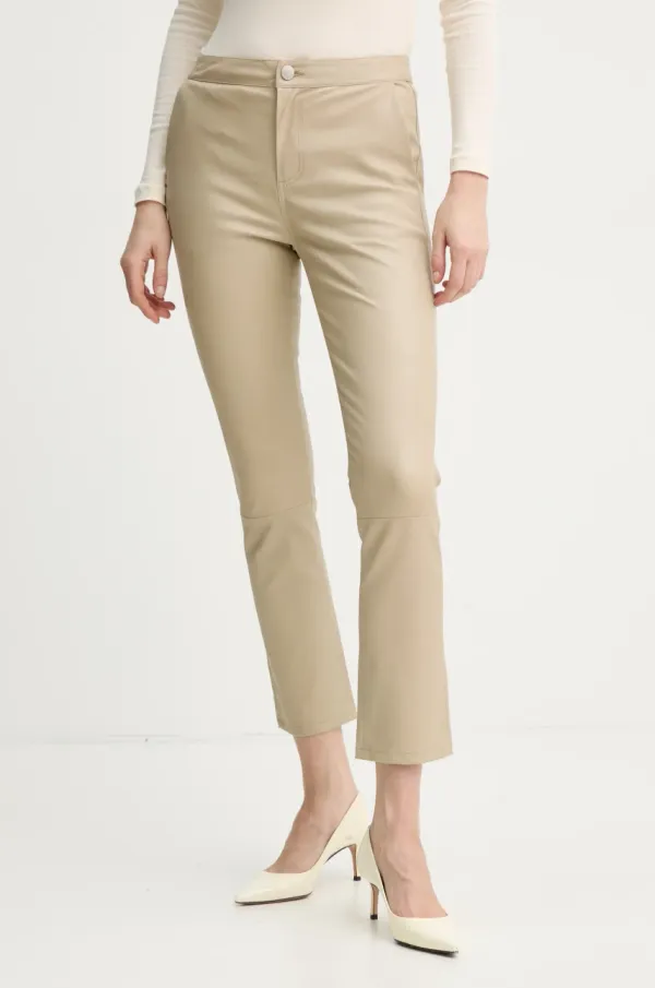 2NDDAY Usnjene hlače 2NDDAY Leya ženske, bež barva, 2252562673