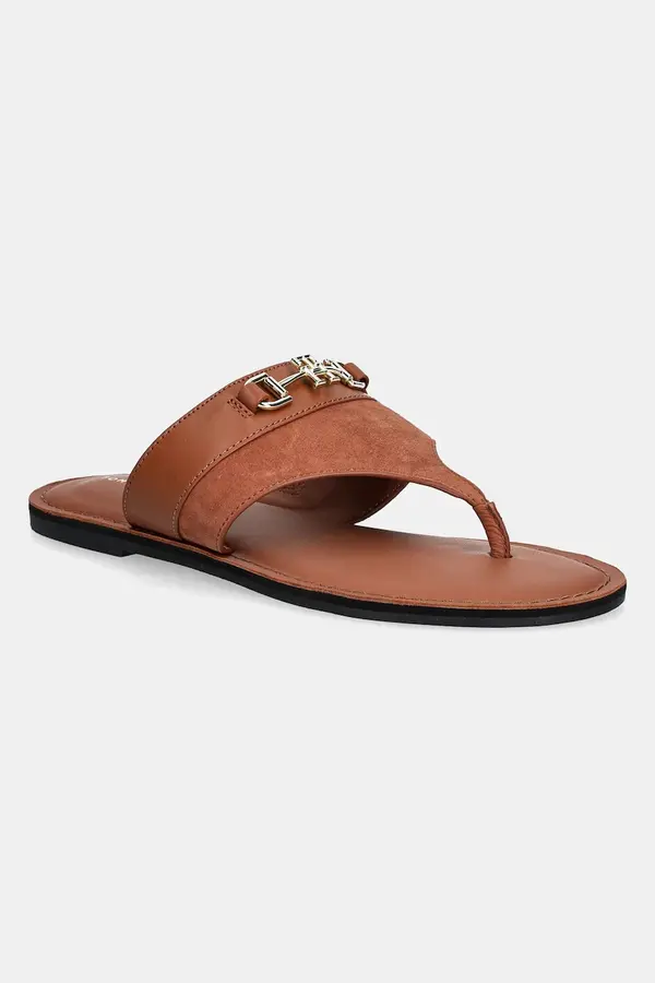 Tommy Hilfiger Usnjene japonke Tommy Hilfiger MIXED LEATHER HORSEBIT THONG