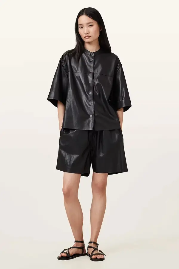 AllSaints Usnjene kratke hlače AllSaints ARLA