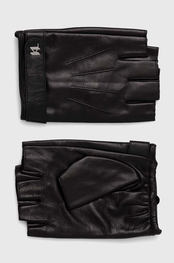 Karl Lagerfeld Usnjene rokavice brez prstov Karl Lagerfeld moške, črna barva, 245M3601