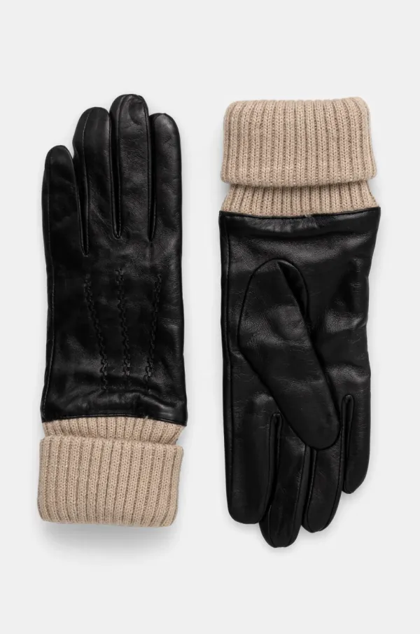 Emu Australia Usnjene rokavice Emu Australia Loch ženske, črna barva, W7016