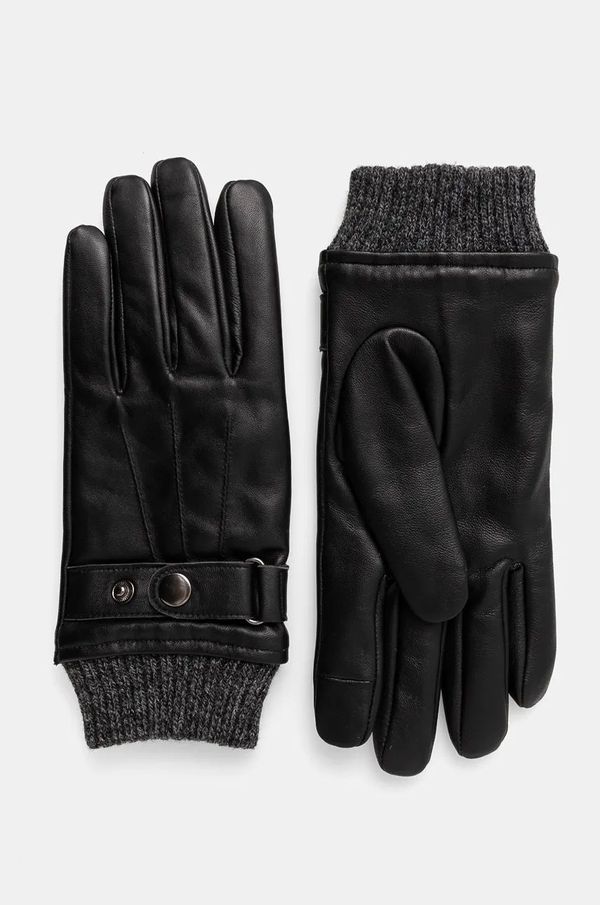 Medicine Usnjene rokavice Medicine moški, črna barva