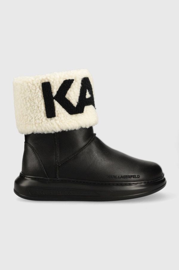 Karl Lagerfeld Usnjene snežke Karl Lagerfeld Kapri Kosi, črna barva
