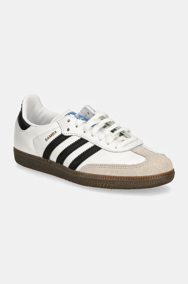 adidas Originals Usnjene superge adidas Originals Samba OG bela barva, IE3675