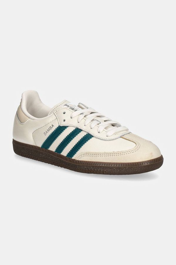 adidas Originals Usnjene superge adidas Originals Samba OG W bež barva, IG1963