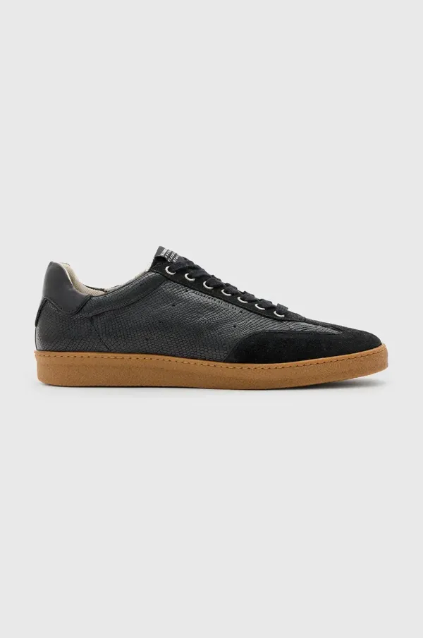 AllSaints Usnjene superge AllSaints Leo Low Top črna barva, M008FC