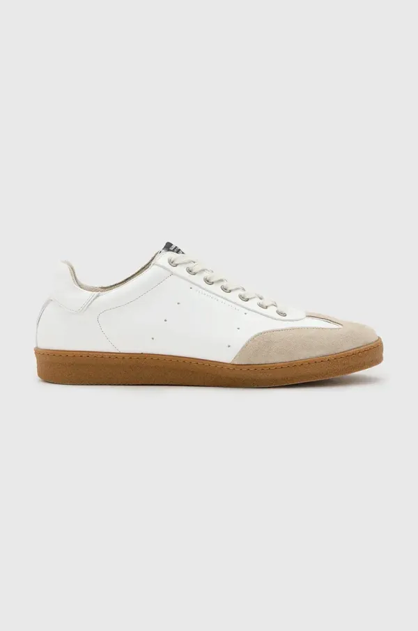 AllSaints Usnjene superge AllSaints Leo Low Top moške, bela barva, M008FC