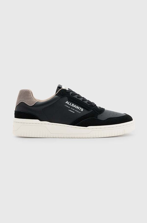 AllSaints Usnjene superge AllSaints Regan Low Top črna barva, M053FB