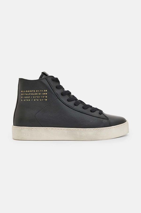 AllSaints Usnjene superge AllSaints Tana High Top črna barva, W110FB