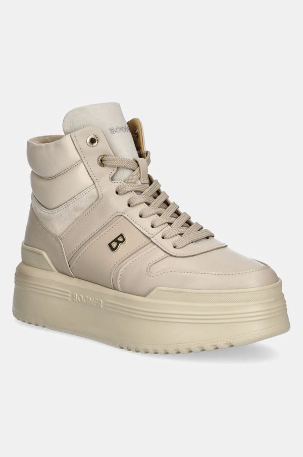 BOGNER Usnjene superge Bogner NEW YORK bež barva, 22440085