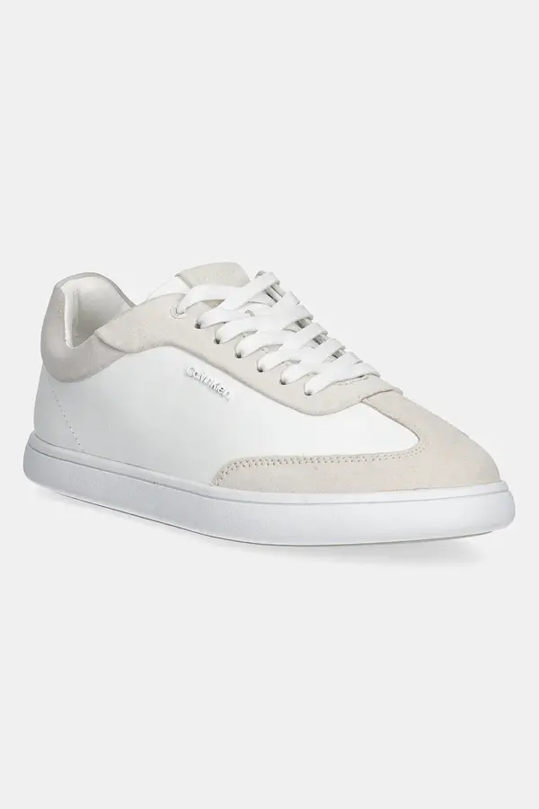Calvin Klein Usnjene superge Calvin Klein CUPSOLE LACE UP - LTH SUE MIX