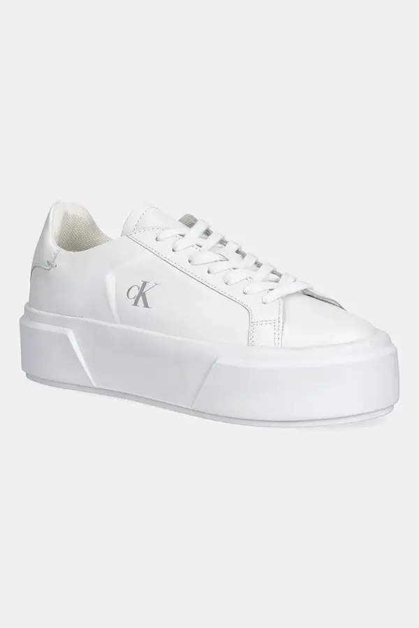 Calvin Klein Usnjene superge Calvin Klein FLATFORM LACE UP LTH MG