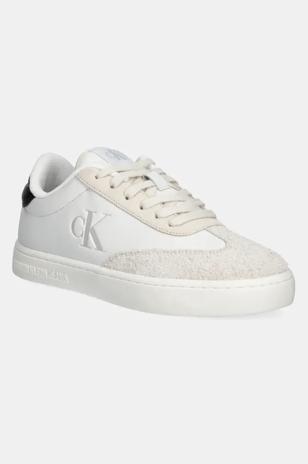 Calvin Klein Jeans Usnjene superge Calvin Klein Jeans CLASSIC CUPSOLE LOW bela barva, YM0YM01272