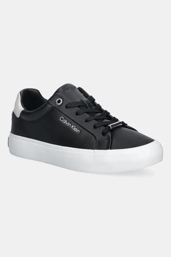 Calvin Klein Usnjene superge Calvin Klein VULC LACE UP LTH/MOIRE BT