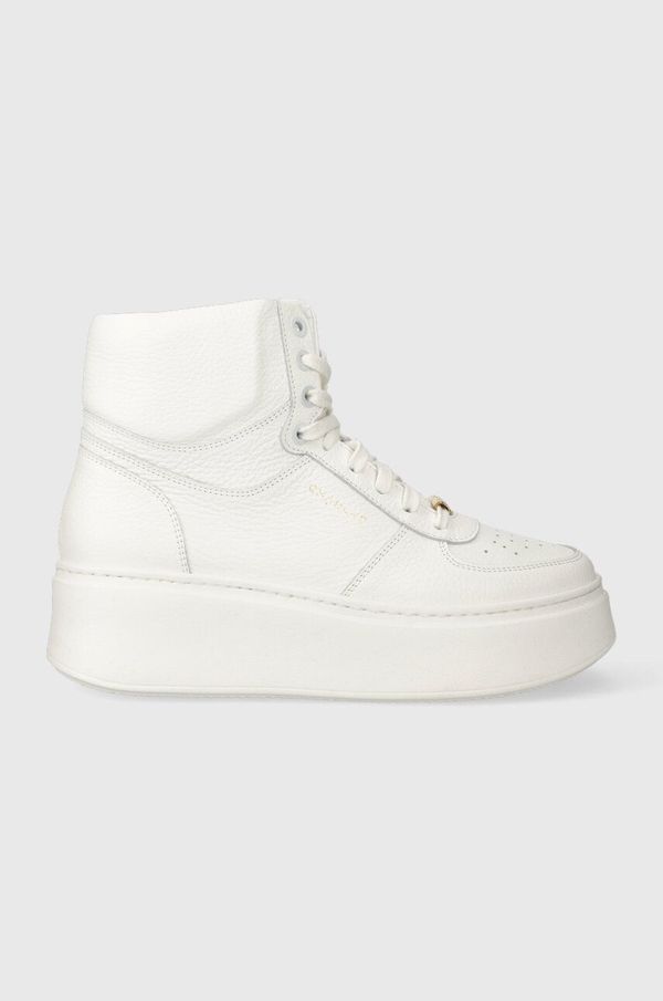 Charles Footwear Usnjene superge Charles Footwear Zana bela barva, Zana.Sneaker.High.White