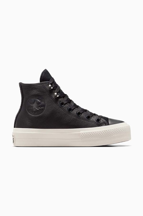 Converse Usnjene superge Converse Chuck Taylor All Star Lift črna barva, A08312C