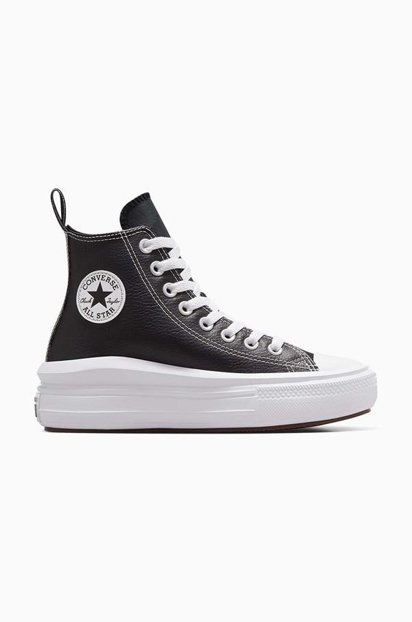 Converse Usnjene superge Converse Chuck Taylor All Star Move ženske, črna barva, A04831C