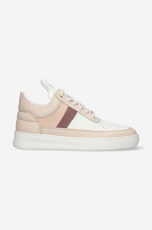 Filling Pieces Usnjene superge Filling Pieces Low Top bež barva, 10133151888