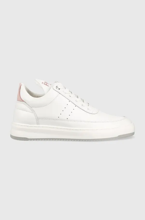 Filling Pieces Usnjene superge Filling Pieces Low Top Bianco