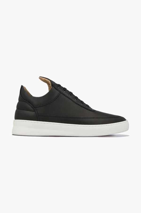 Filling Pieces Usnjene superge Filling Pieces Low Top Plain črna barva