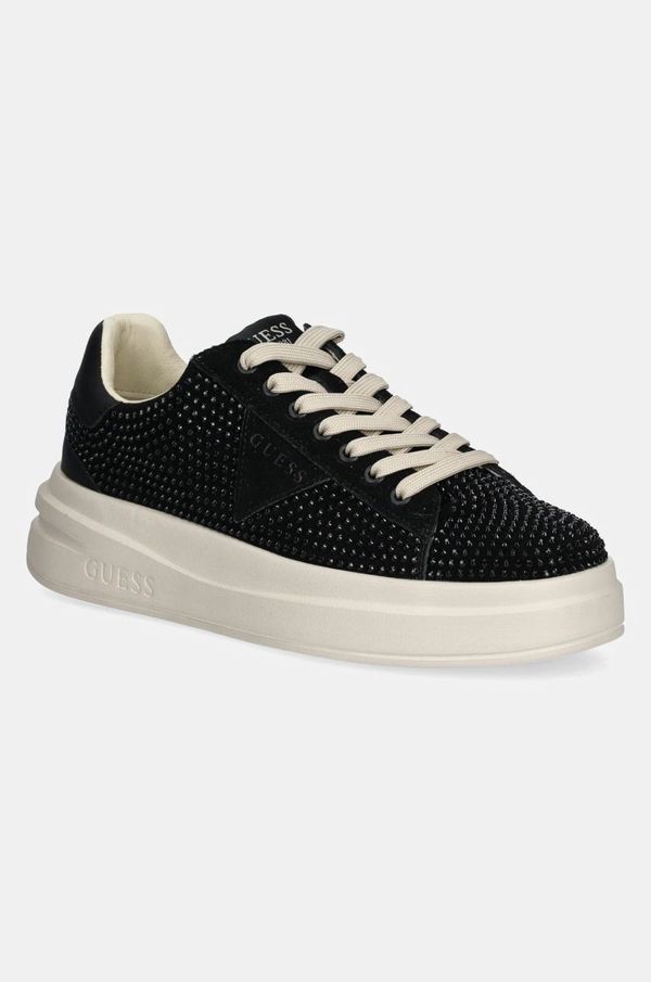 Guess Usnjene superge Guess ELBINA črna barva, FLPELB SUE12