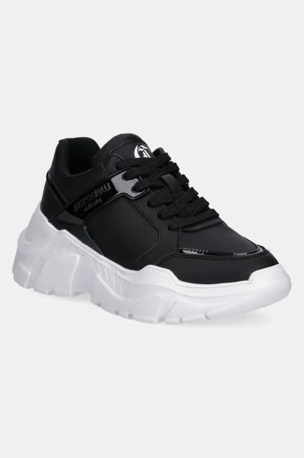 Just Cavalli Usnjene superge Just Cavalli ženske, črna barva, 78RA3SL9ZPA71899