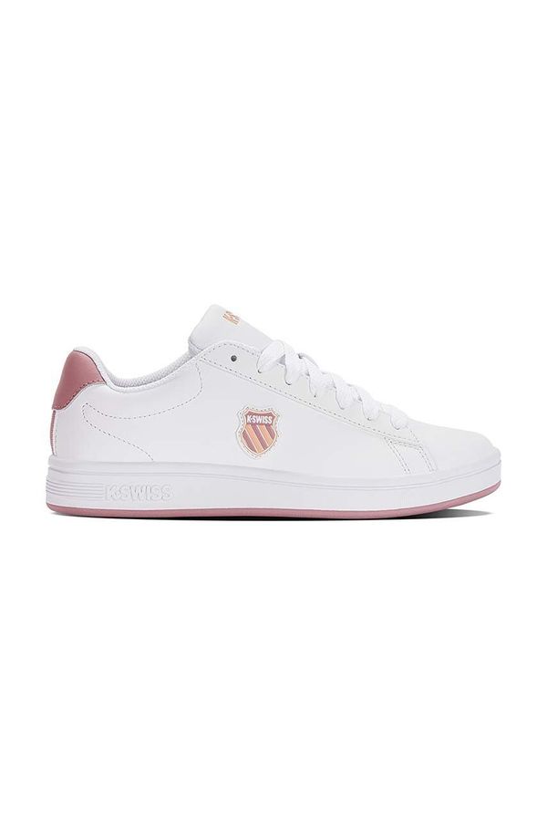 K-Swiss Usnjene superge K-Swiss COURT SHIELD bela barva