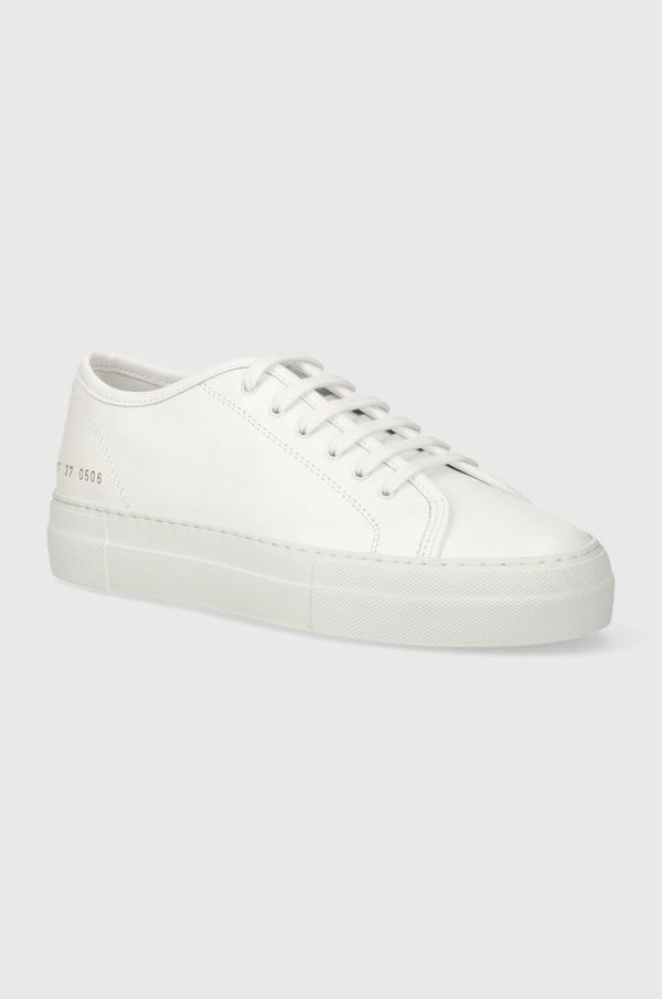 Common Projects Usnjene superge Karl Lagerfeld Jeans Tournament Low Super in Leather bela barva, 4017