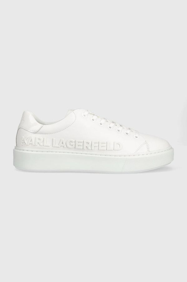 Karl Lagerfeld Usnjene superge Karl Lagerfeld Kl52225 Maxi Kup bela barva