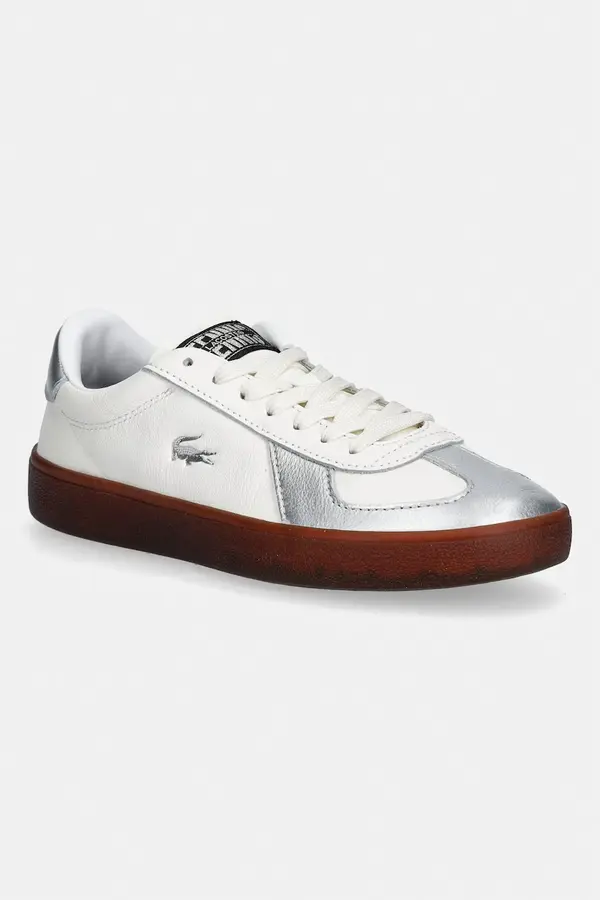 Lacoste Usnjene superge Lacoste Baseshot Pro Sneakers Silver & Gold Pack