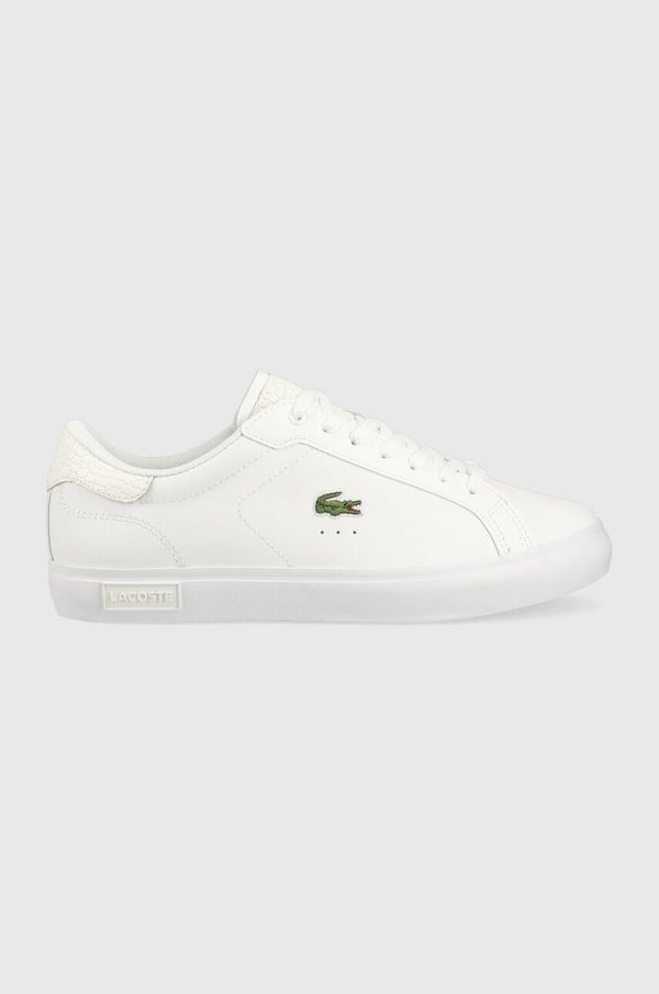 Lacoste Usnjene superge Lacoste POWERCOURT bela barva, 41SMA0030