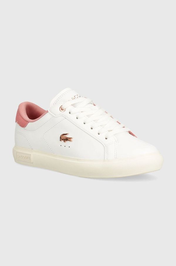 Lacoste Usnjene superge Lacoste Powercourt Leather bela barva, 47SFA0081