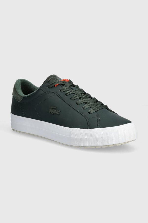 Lacoste Usnjene superge Lacoste Powercourt Winter Leather zelena barva, 46SMA0082