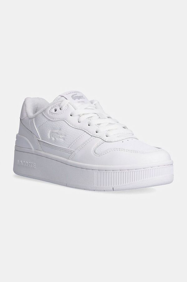 Lacoste Usnjene superge Lacoste T-Clip Platform bela barva, 48SFA0046